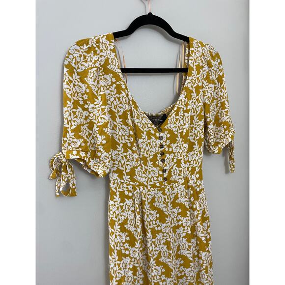 Nordstrom Code x Mode Bohemian Resort‎ Feminine Yellow Floral Smock Jumpsuit S/M - Picture 5 of 8